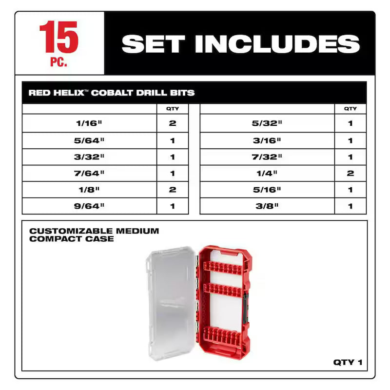 15-Piece Drill Bit Set Y1331