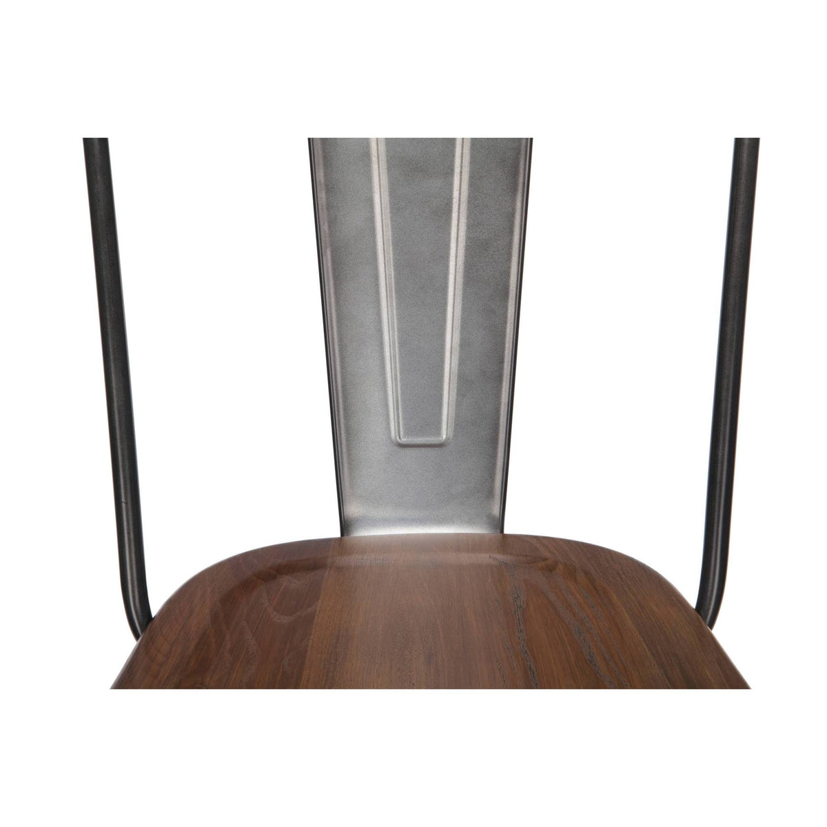 Industrial Modern 4 Pack 26x22 High Back Metal Bar Stools with Solid Ash Wood Seats H1420