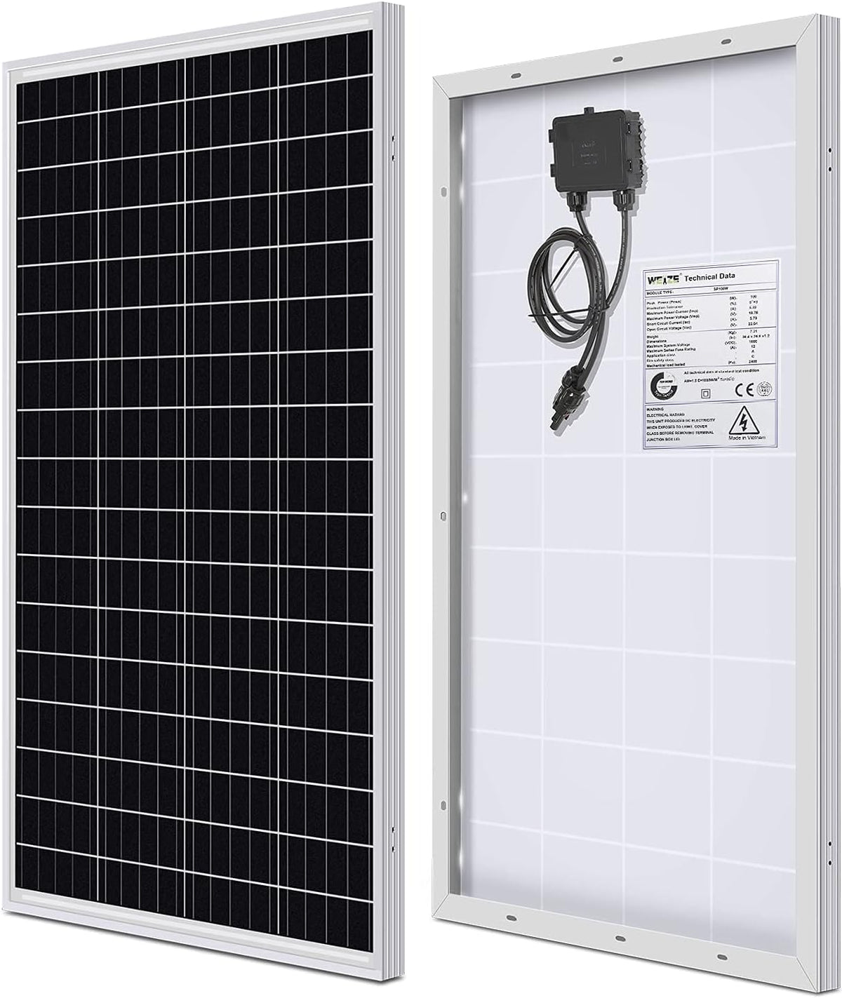 100 Watt 12 Volt Monocrystalline Solar Panel Starter Kit L76521