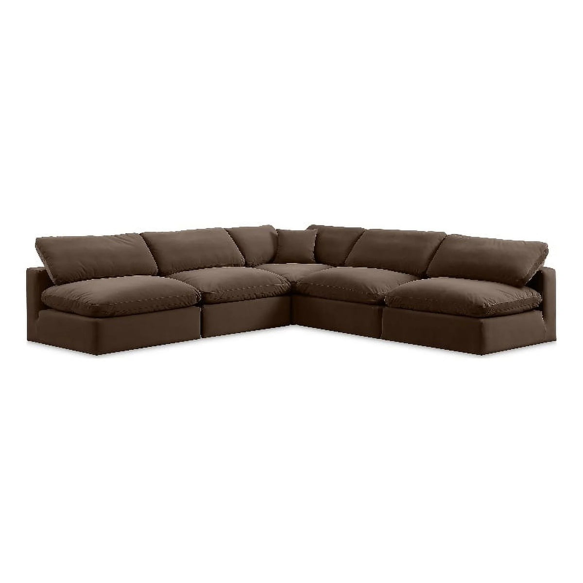 Brown Velvet Modular Sectional C718