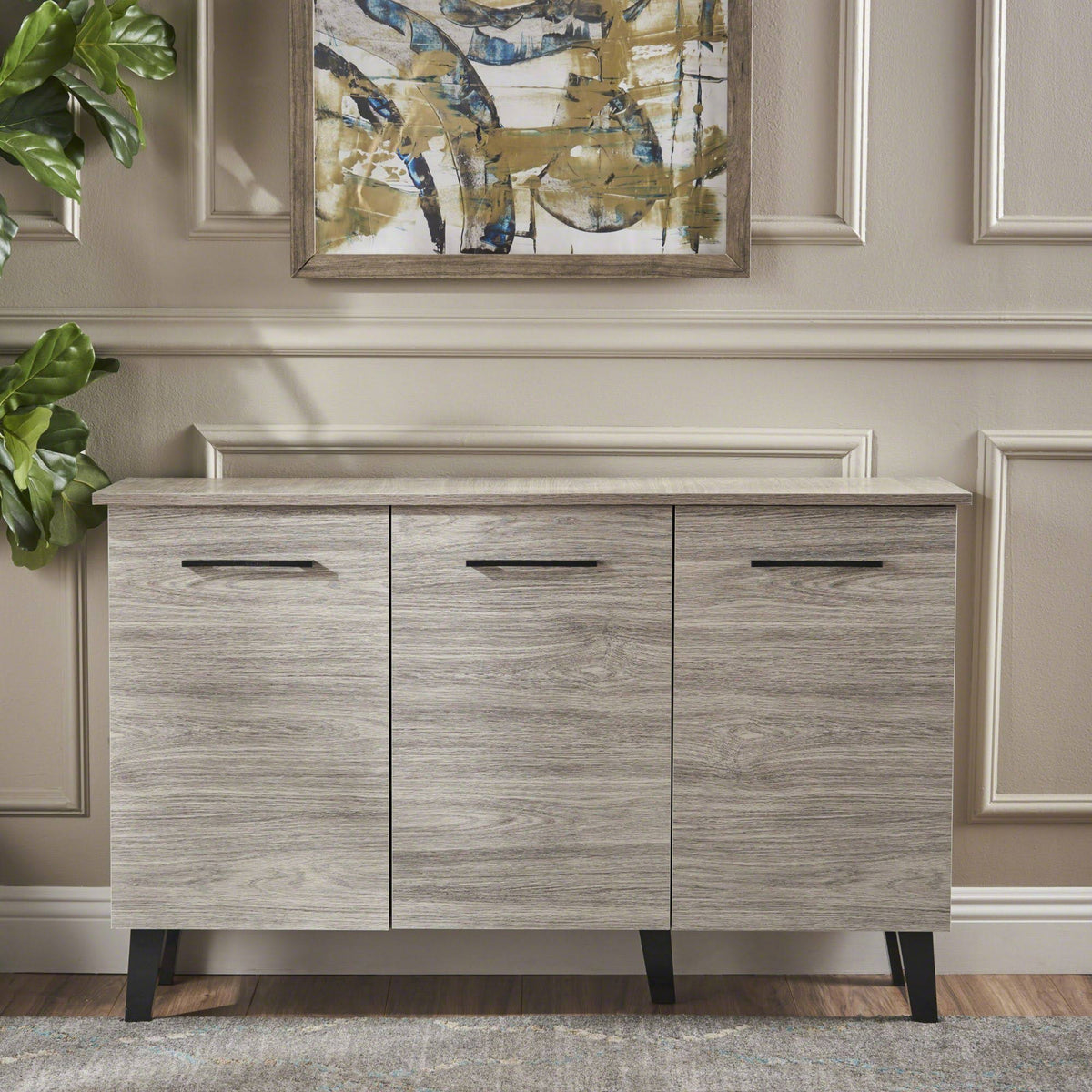 Charcoal Gray and Black Contemporary Rectangular Cabinet Z3222