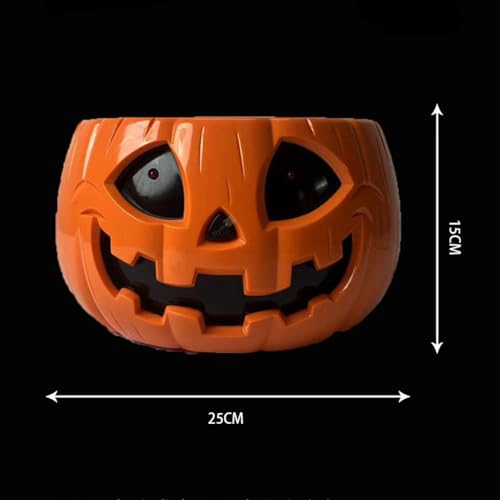 Animated Pumpkin Candy Bowl with Skeleton Hand P12196
