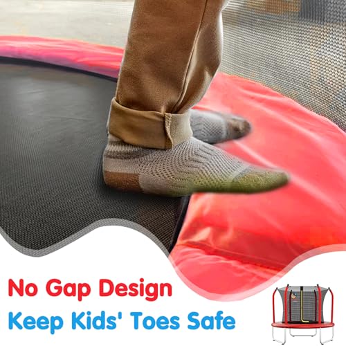 55" Toddler Trampoline with Safety Enclosure Net, Basketball Hoop C871