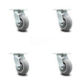 Set of 4 Thermoplastic Rubber Swivel Caster with Wheel J18165