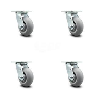 Set of 4 Thermoplastic Rubber Swivel Caster with Wheel J18165