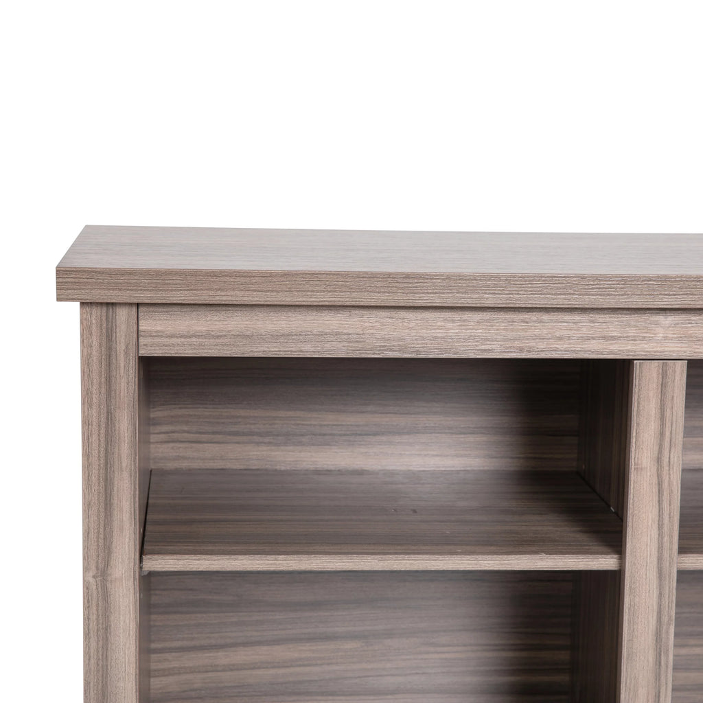 Gray Wash Oak Finish 65" Media Console with 6 Open Storage Shelves W7107