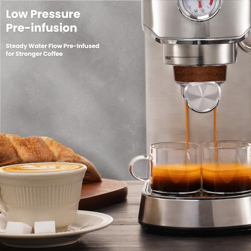 Beige Espresso Machine with Milk Frother X9498