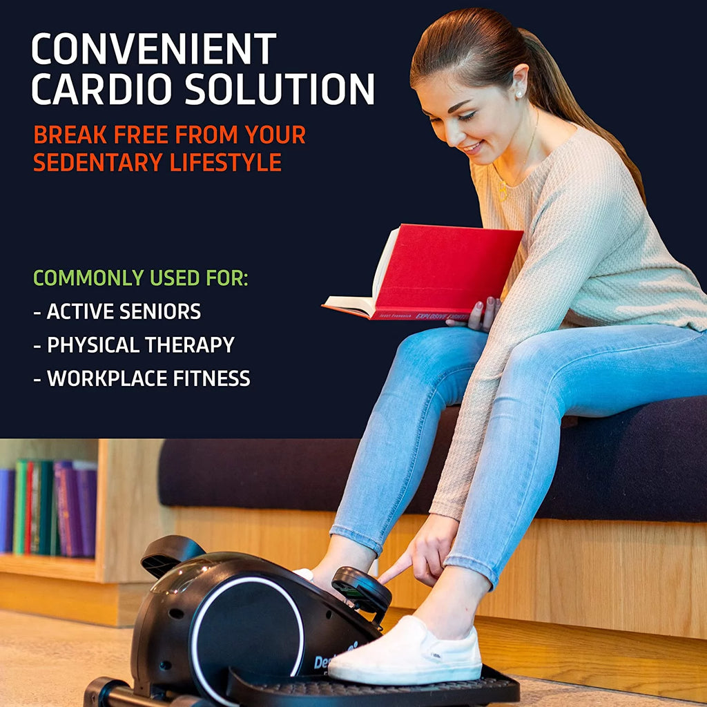Black Compact Under Desk Elliptical Machine X82893