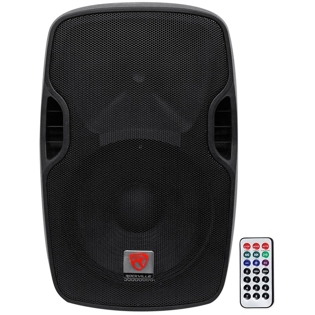 12x22 Powered 600W DJ PA Speakers with Bluetooth and Stands L4785