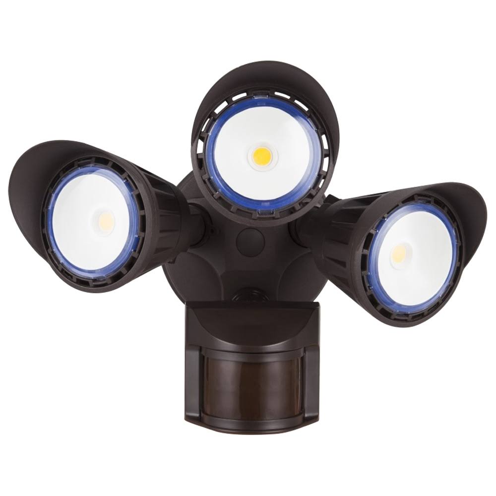 Bronze LED Security Lights with Motion Sensor, Three Heads N73729