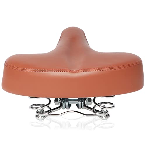 Comfortable Bicycle Saddle Bike Seat Replacement with Dual Shock Absorbing Wide City Bike Seat J396
