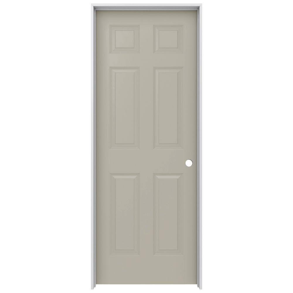 30 in. x 80 in. Desert Sand Painted Left-Hand Smooth Molded Composite MDF Single Prehung Interior Door T3911