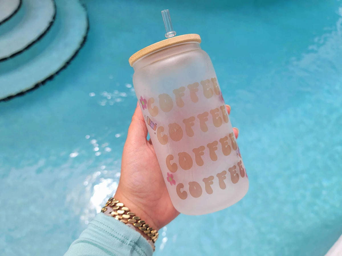 16 oz Coffee Beer Can Glass G7985
