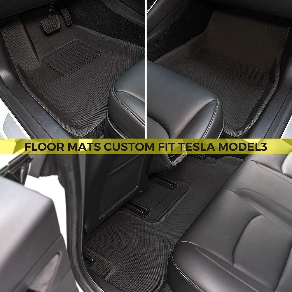Floor Mats for Tesla Model 3, All Weather Anti-Slip Waterproof Floor Liners, 3 Pieces/Set F70546