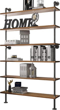 6-Shelf Modern Ladder Bookcase with Metal Frame V148786
