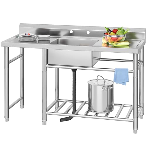 Freestanding Stainless-Steel Single Bowl Commercial Sink P3192