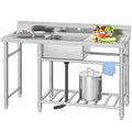 Freestanding Stainless-Steel Single Bowl Commercial Sink P3192