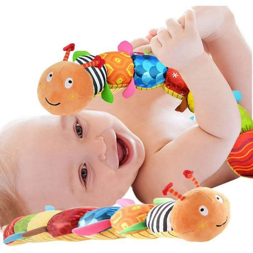 Multicolor Sensory Stuffed Animal Crinkle Toy with Bells and Rattles C745785