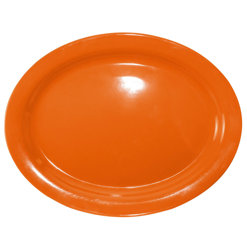 Orange Stoneware Narrow Rim Platter D9007