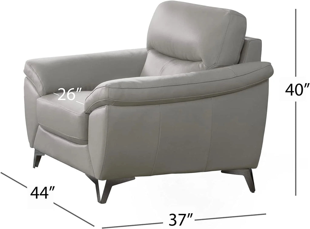 Gray Top Grain Leather Chair R367134