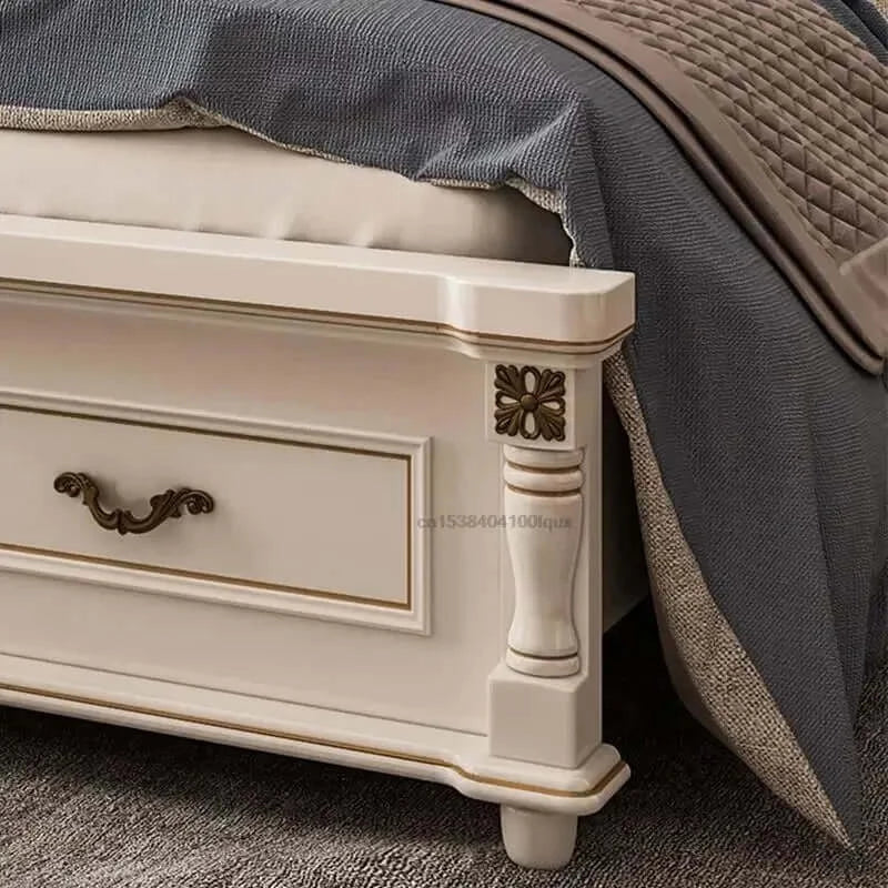 Wooden Bed with Storage and Bedside Tables L14002