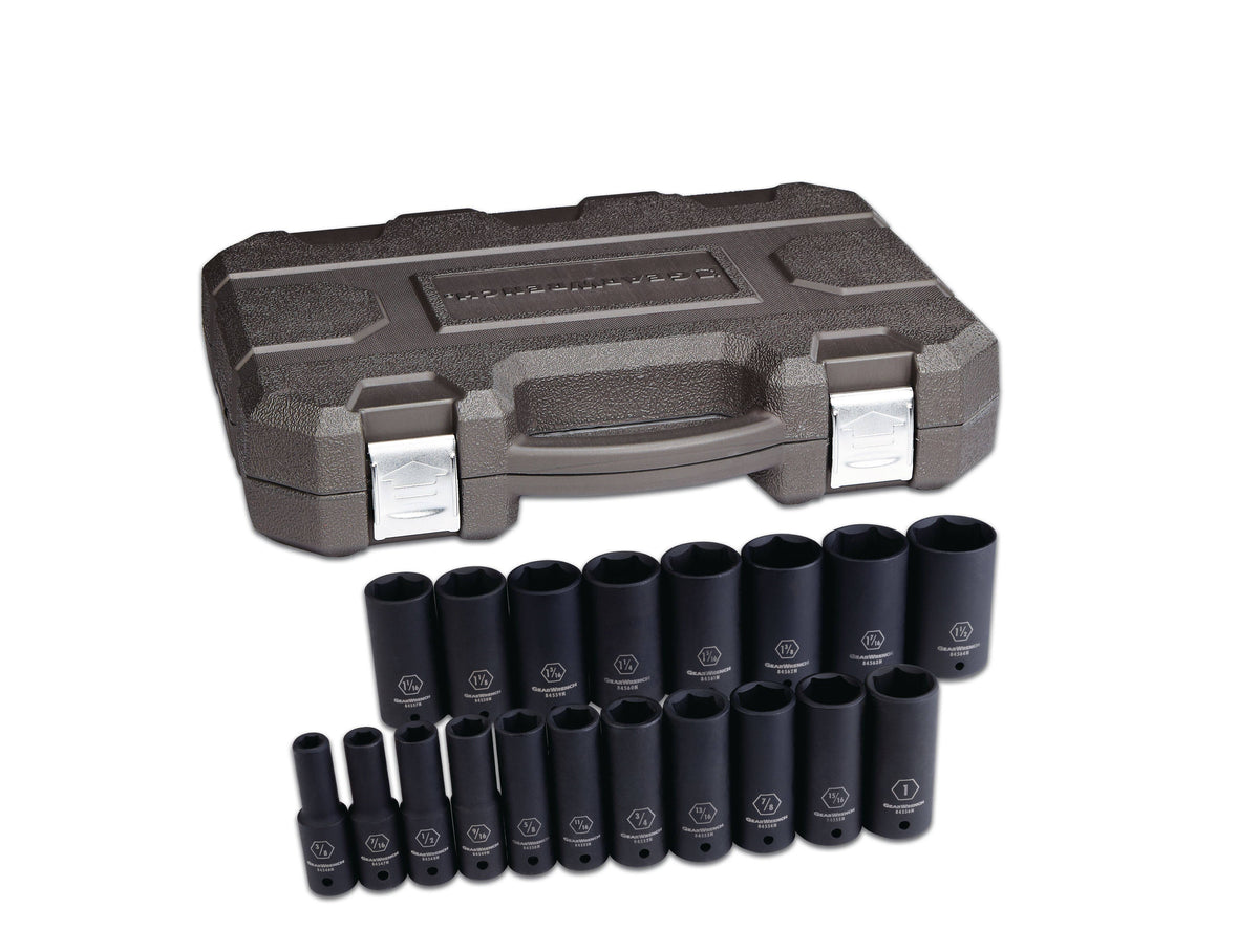 19 pc. 1/2" Drive 6 Point Deep SAE Impact Socket Set I8309