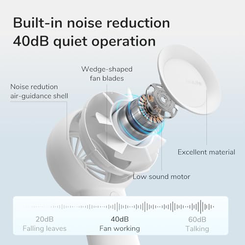 Portable Handheld Turbo Fan 6000mAh USB Rechargeable 5 Speeds Black V403