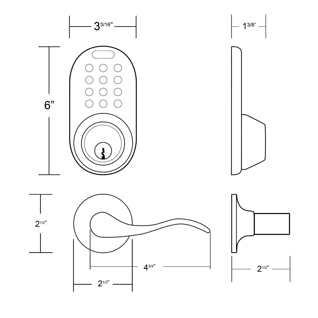 Keyless Entry Deadbolt and Lever Handle Door Lock Combo Pack Antique Brass C67557