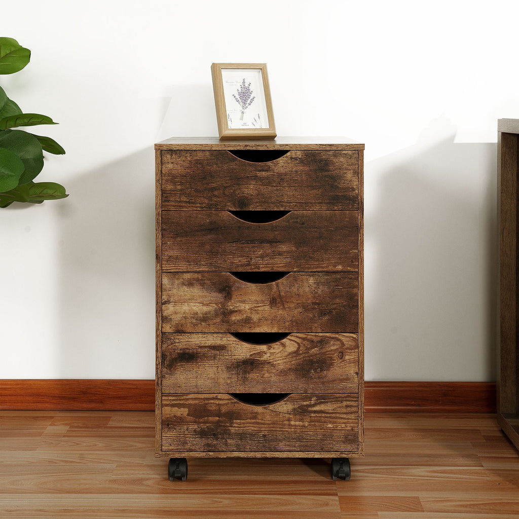6 Drawer Grey Dresser with Wheels D997