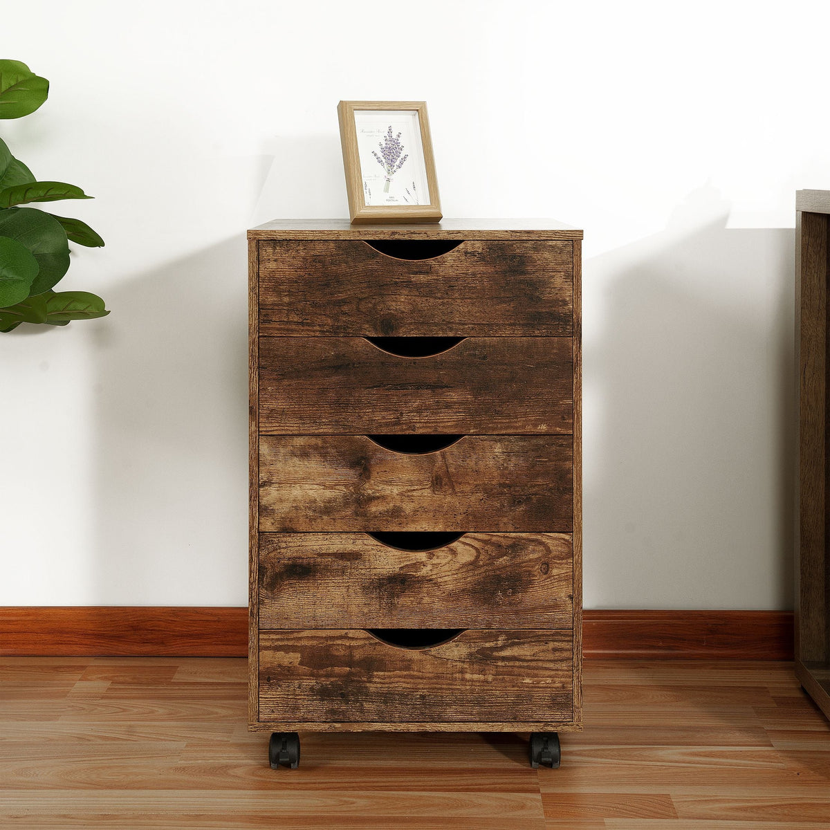 6 Drawer Grey Dresser with Wheels D997
