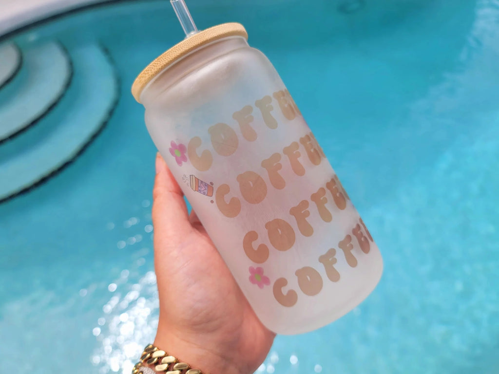 16 oz Coffee Beer Can Glass G7985