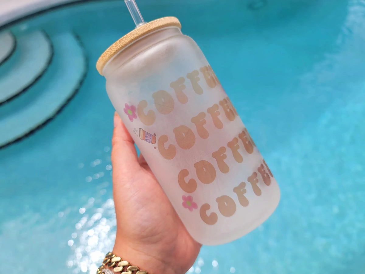 16 oz Coffee Beer Can Glass G7985