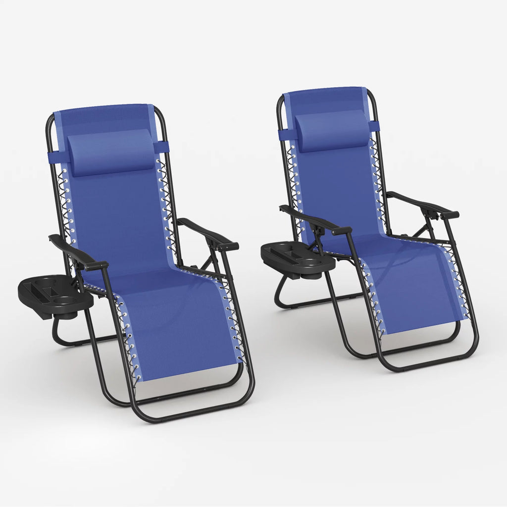 2 Pack Blue Zero-Gravity Chair E494