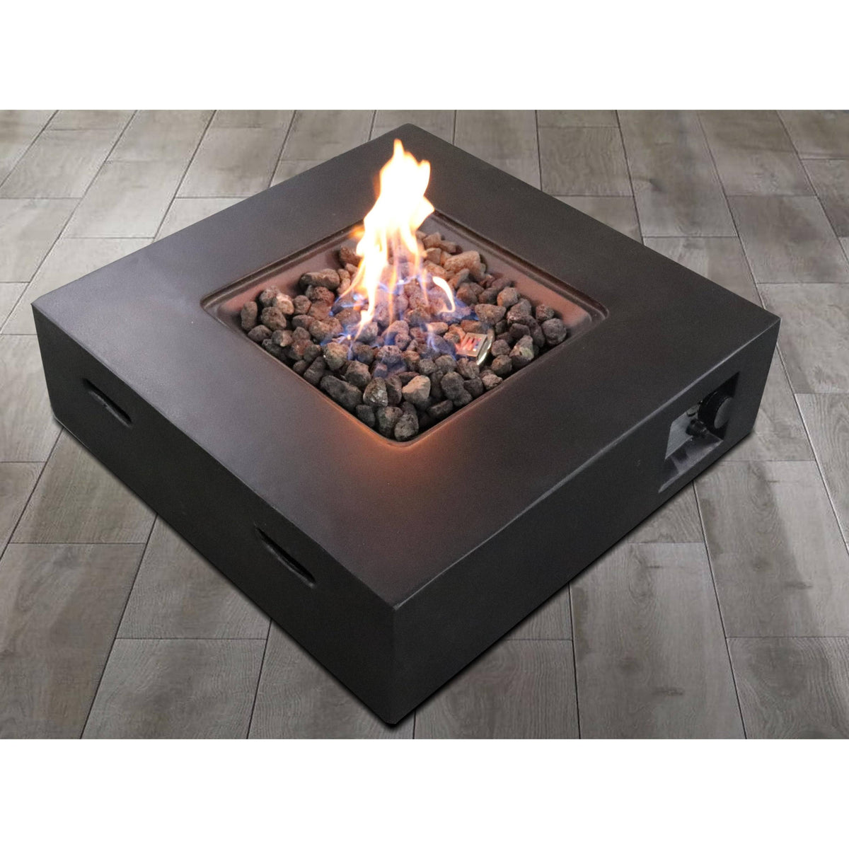 Charcoal Finish Square Fire Pit with Protective Lid G33062