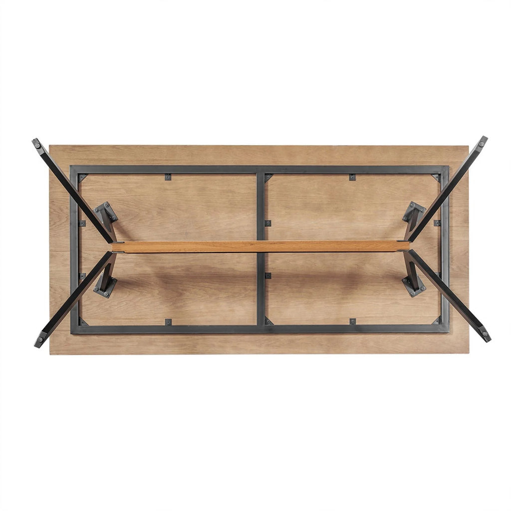 79 Inch Rectangular Wooden Dining Table with Trestle Base Z30765