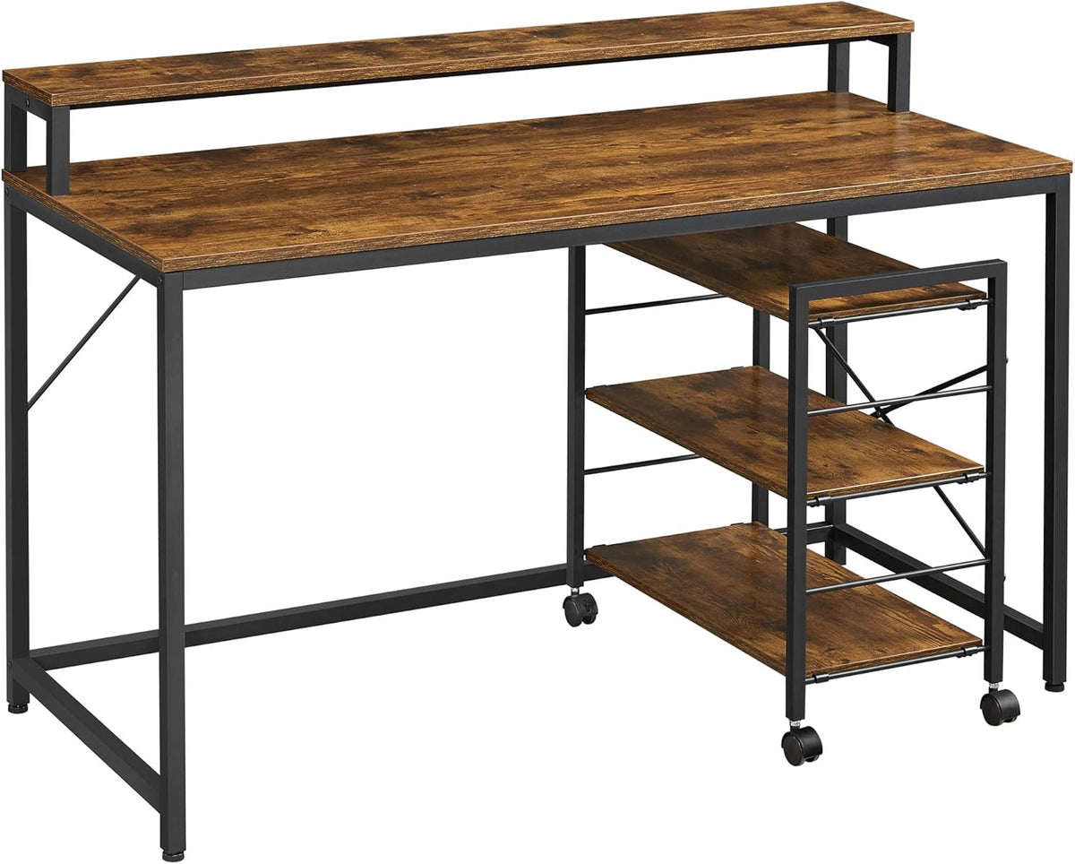 Computer Desk with Monitor Stand and Storage Shelves R919116