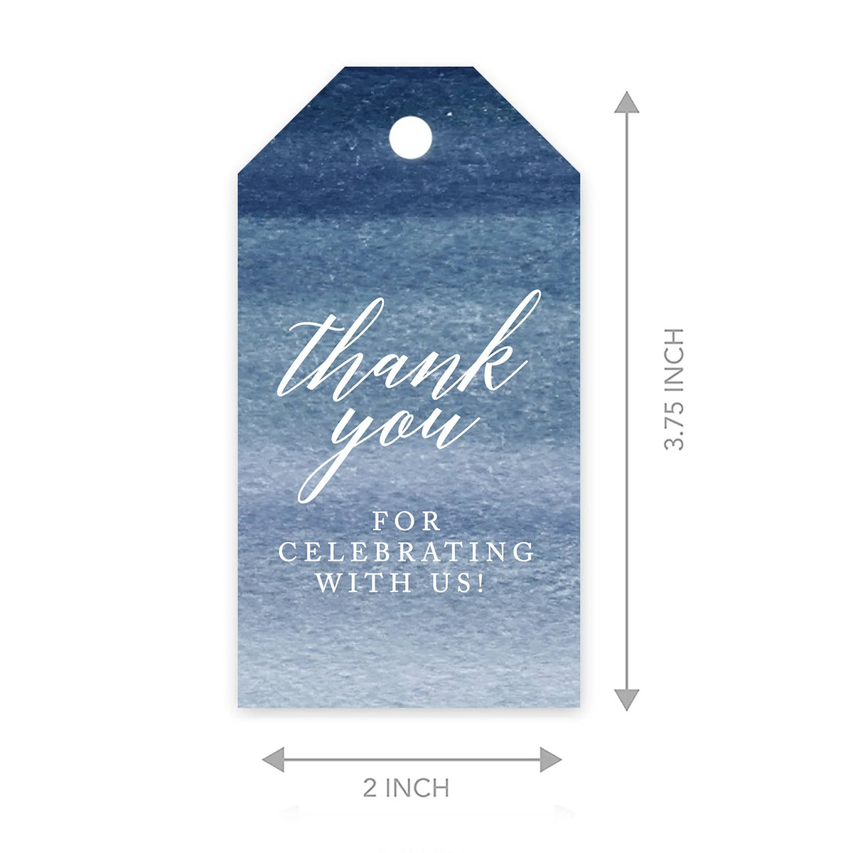 Navy Blue Ombre Watercolor Cardstock Gift Tags 100-Pk B37230