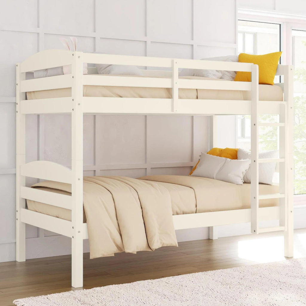 Solid Wood Twin-over-Twin Convertible Bunk Bed J8671