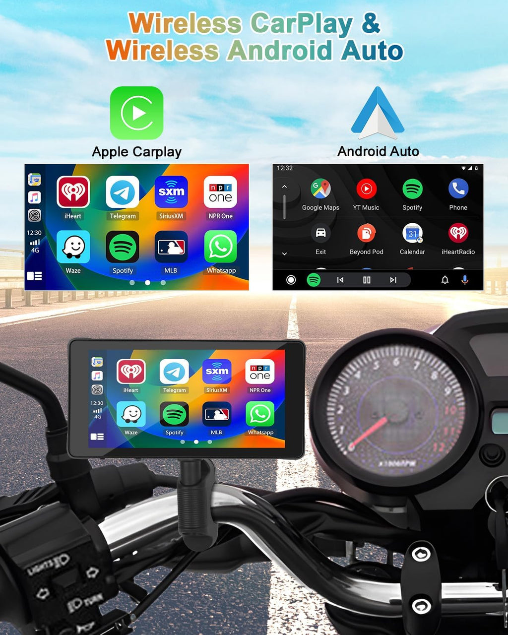 5.5'' Portable Wireless Car Play Screen with Dual Bluetooth B4546