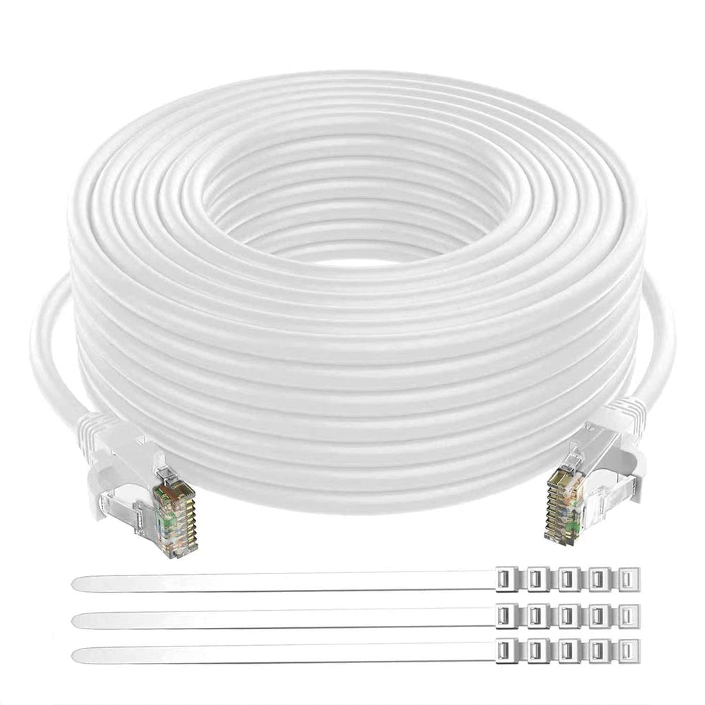 Cat6 Ethernet Cable 200 Feet Grey UTP RJ45 Internet Cable with 15 pcs Ties X5206