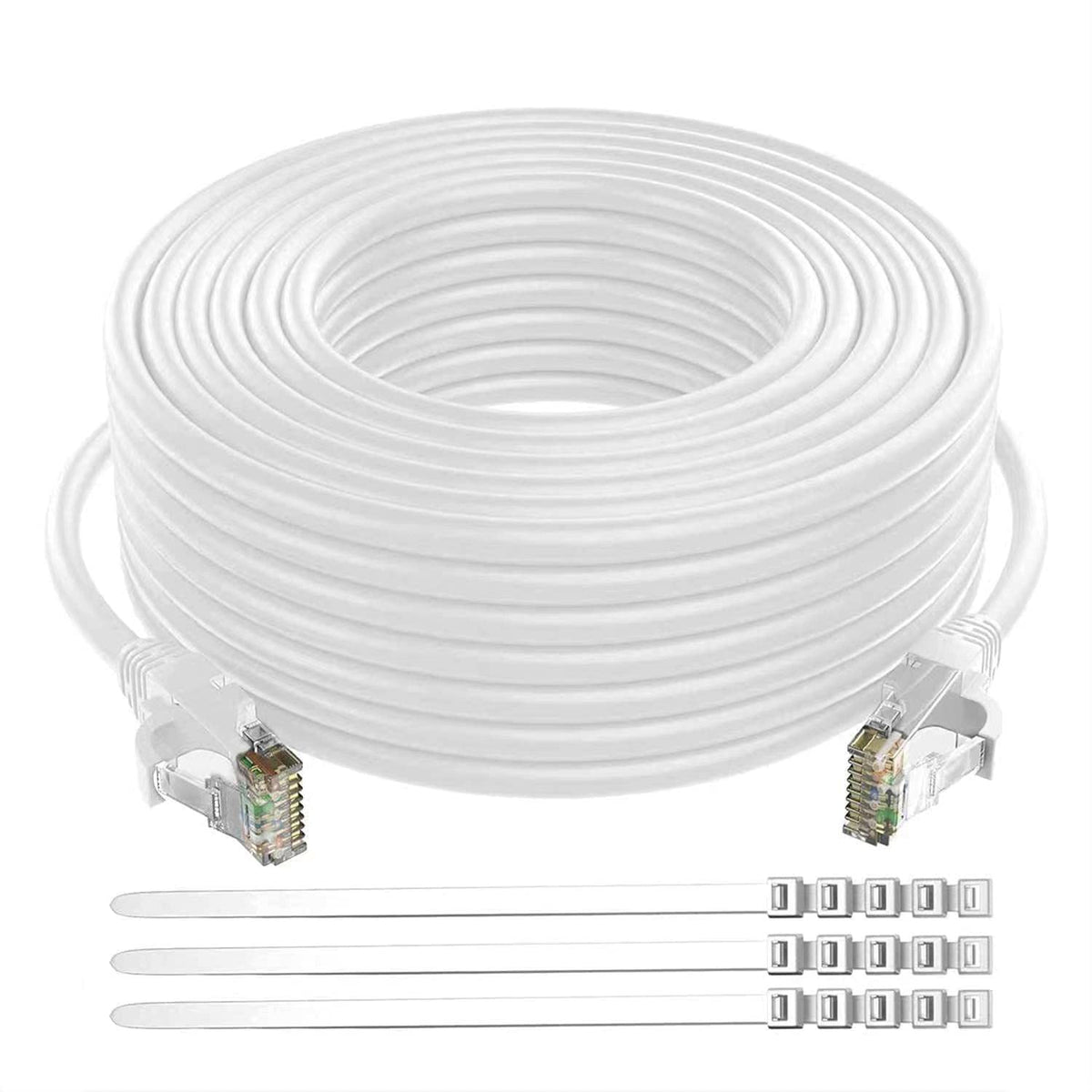 Cat6 Ethernet Cable 200 Feet Grey UTP RJ45 Internet Cable with 15 pcs Ties X5206