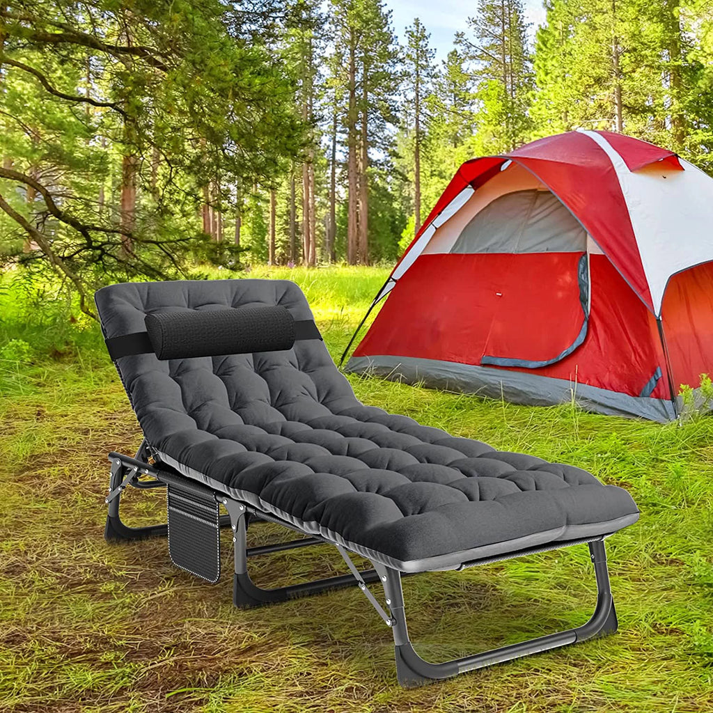 Folding Sleeping Cot with Mattress and Pillow U845352