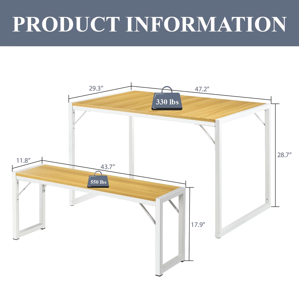 3-Piece Dining Table Set with Benches G88173