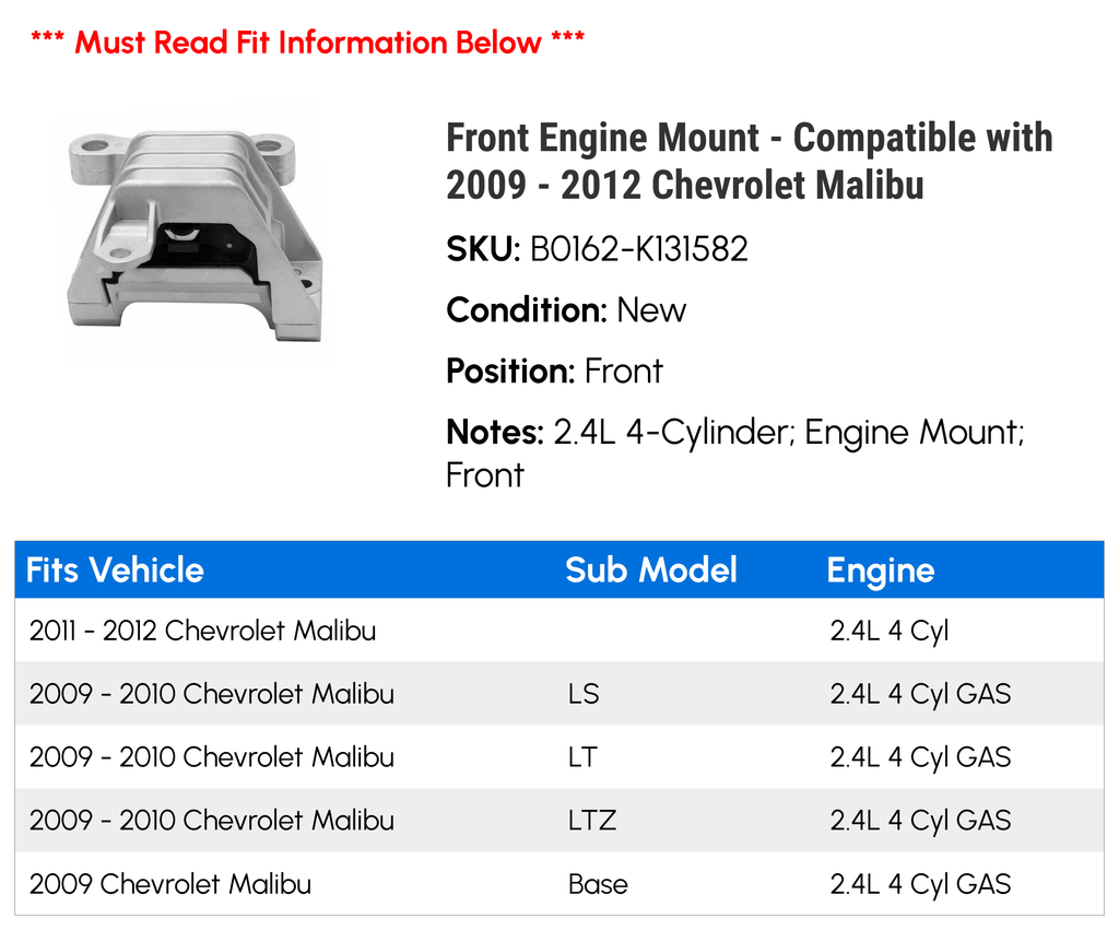 Front Engine Mount for Chevy Malibu C5951
