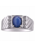 14K White Gold Oval Gemstone & Genuine Sparkling Diamond Ring X210