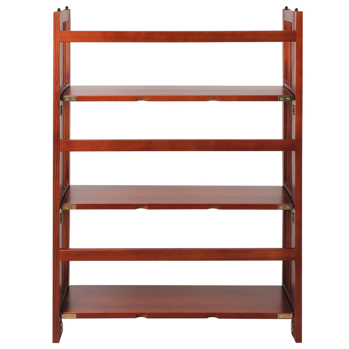 3-Shelf Folding Stackable Bookcase, Mahogany F405