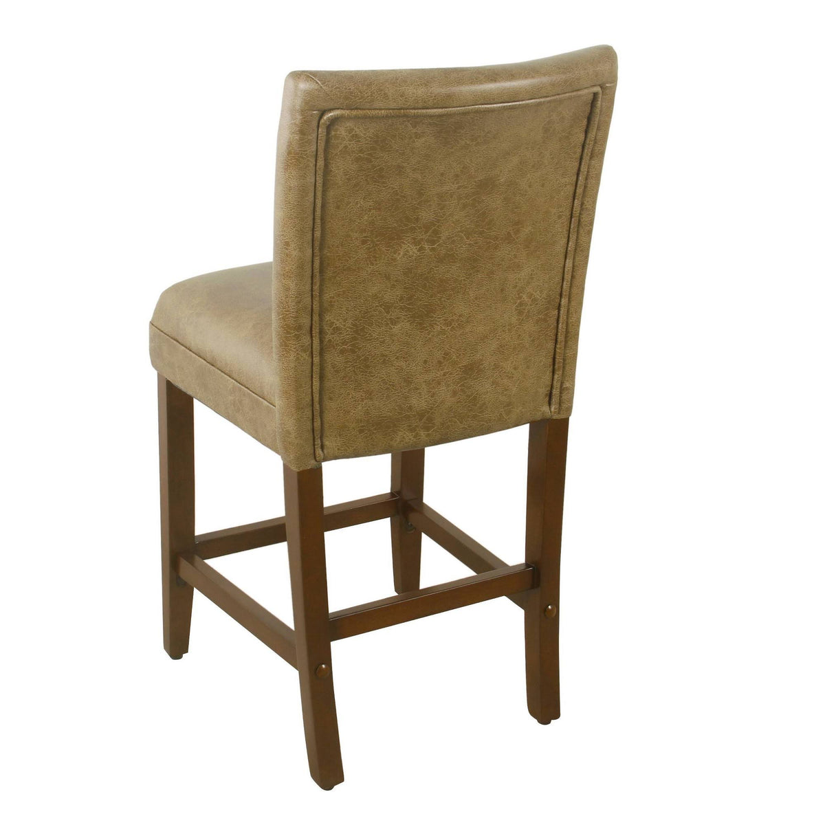 Distressed Brown Faux Leather Barstool Q623