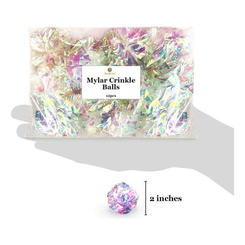 Clear Mylar Cat & Ferret Crinkle Balls & Chase Toy M669811