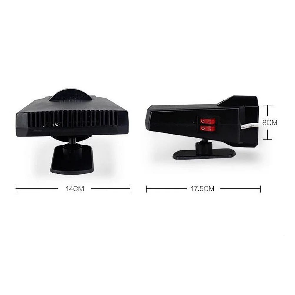 12V 200W Demister Defrosting Electric Heater Fan (Black) U667505