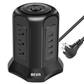 Black Power Strip Tower Surge Protector with 9 AC Outlets 4 USB Ports 6 ft Extension Cord Z298